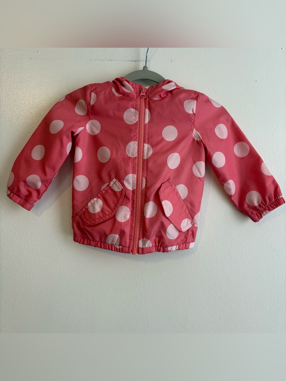 Carter’s Girls' Pink Polka Dot Hooded Jacket size 12 months